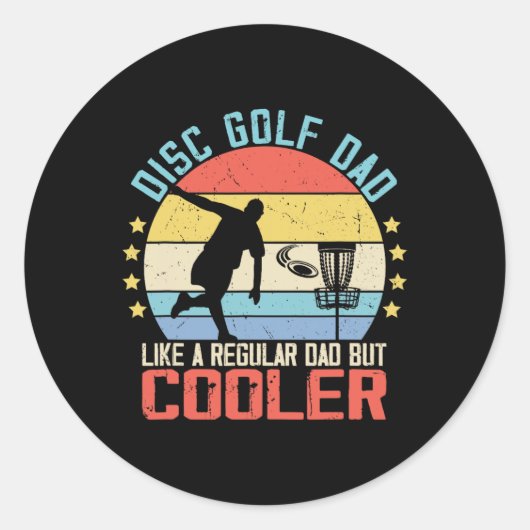 Discgolf Mannen Vader Opa Grap Voor Discgolf Spele Ronde Sticker (Voorkant)