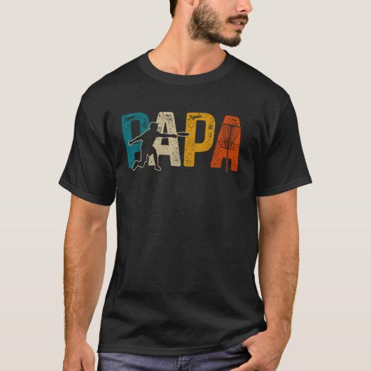 Discgolf Papa  Frisbee Frolf Disk Golf T-shirt (Voorkant)