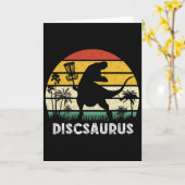 Discgolf Retro Dinosaur Discgolf Speler Frolf Fl Kaart (Gele Bloem)