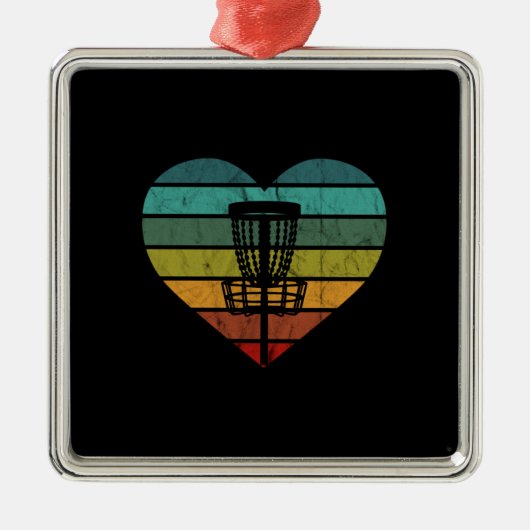 DiscGolf - Retro  doelmandje Metalen Ornament (Voorkant)