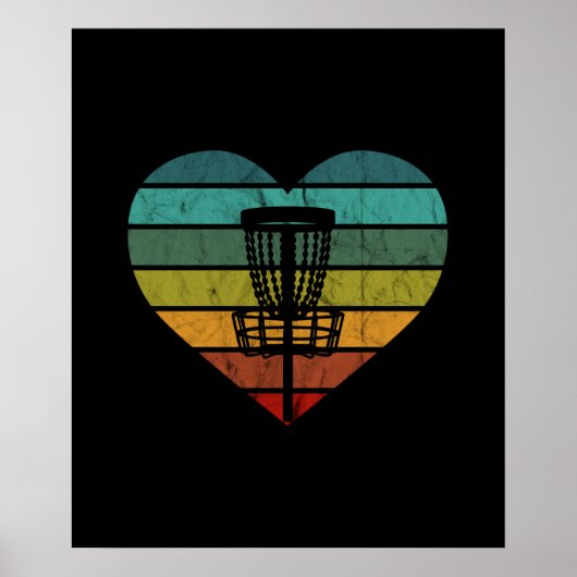 DiscGolf - Retro  doelmandje Poster (Voorkant)