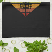 DiscGolf - Retro  doelmandje Theedoek (Gevouwen)