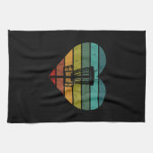 DiscGolf - Retro  doelmandje Theedoek (Horizontaal)