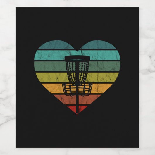 DiscGolf - Retro  doelmandje Wijn Etiket (Enkel label)