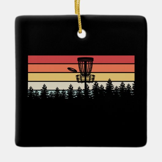 Discgolf Retro Keramisch Ornament (Voorkant)