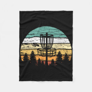 Discgolf Retro T-shirt, Zonsondergang Vintage Fris Fleece Deken