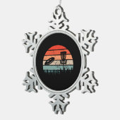 Discgolf Retro Tin Sneeuwvlok Ornament (Rechts)