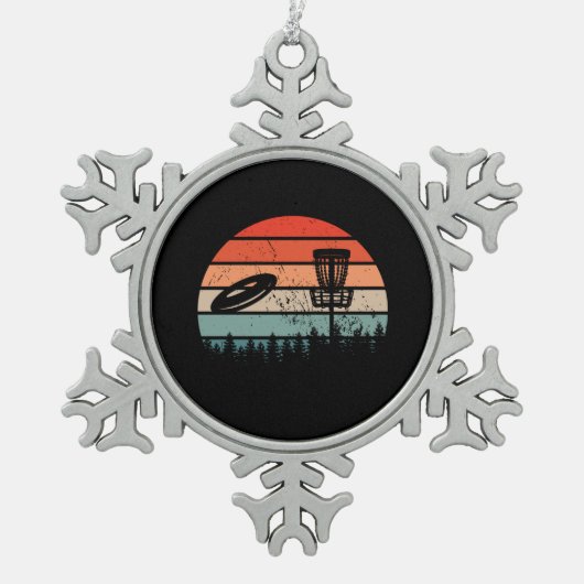 Discgolf Retro Tin Sneeuwvlok Ornament (Voorkant)