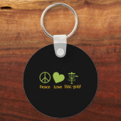 Discgolf Retro Vintage Mannen Vrouwen, Echte Vrede Sleutelhanger (Voorkant)