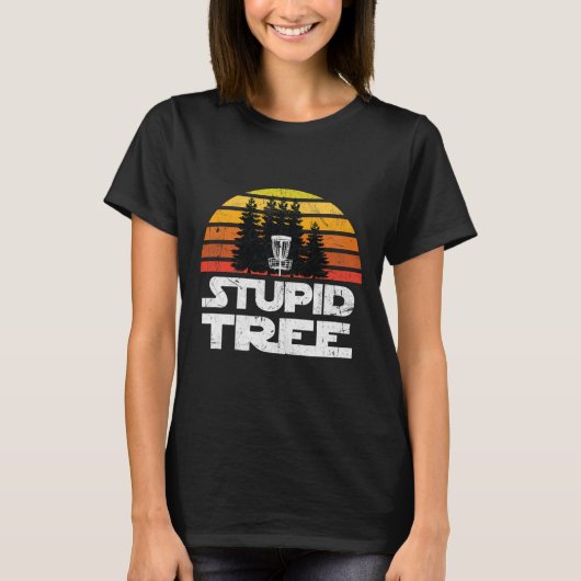 Discgolf-shirts voor mannen Stupid Tree Frisbee Go T-shirt (Voorkant)
