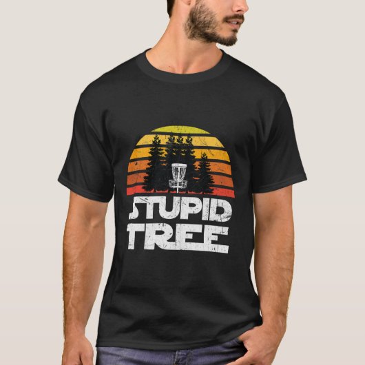 Discgolf-shirts voor mannen Stupid Tree Frisbee Go T-shirt (Voorkant)
