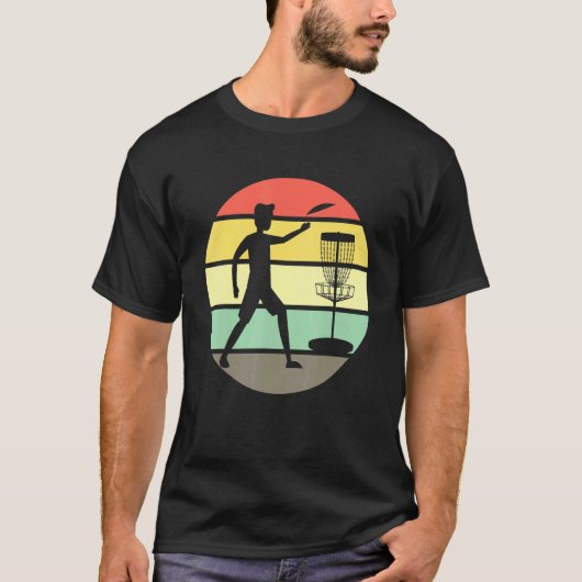 Discgolf  Sunset Design Retro Disc Golf T-shirt (Voorkant)