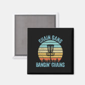 Discgolf T-shirt Funny Chain Retro Discgolf Cadeau Magneet (Voorkant / Achterkant)