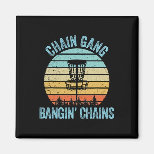 Discgolf T-shirt Funny Chain Retro Discgolf Cadeau Magneet (Voorkant)