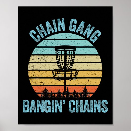 Discgolf T-shirt Funny Chain Retro Discgolf Cadeau Poster (Voorkant)