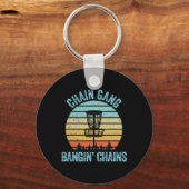 Discgolf T-shirt Funny Chain Retro Discgolf Cadeau Sleutelhanger (Voorkant)