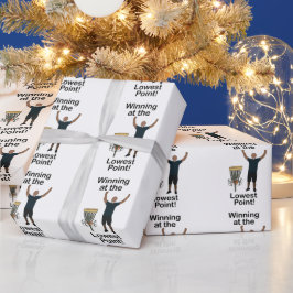 Discgolf Winnen Met Laagste Punt Golfer Verjaardag Cadeaupapier