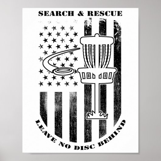 Discgolf zoek- en reddingsactie Laat geen disc ach Poster (Voorkant)