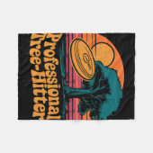 Discgolfdisc, professionele boom-treffers, Retro Fleece Deken (Voorkant (Horizontaal))