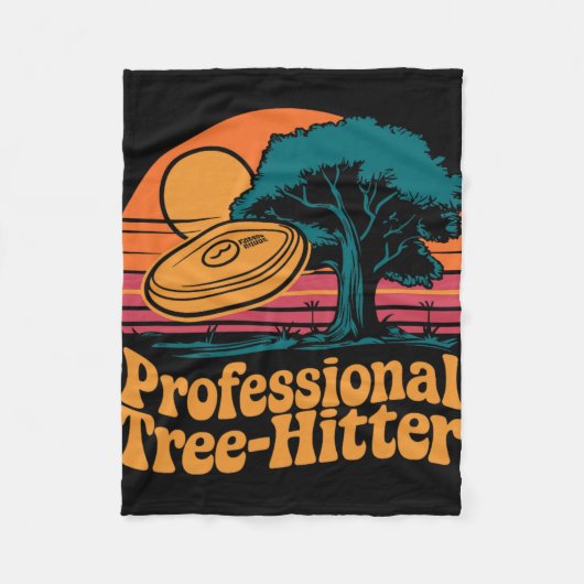 Discgolfdisc, professionele boom-treffers, Retro Fleece Deken (Voorkant)