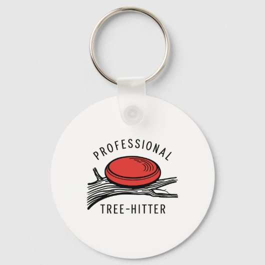 Discgolfdisc, professionele boom-treffers, Retro Sleutelhanger (Voorkant)