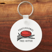 Discgolfdisc, professionele boom-treffers, Retro Sleutelhanger (Voorkant)