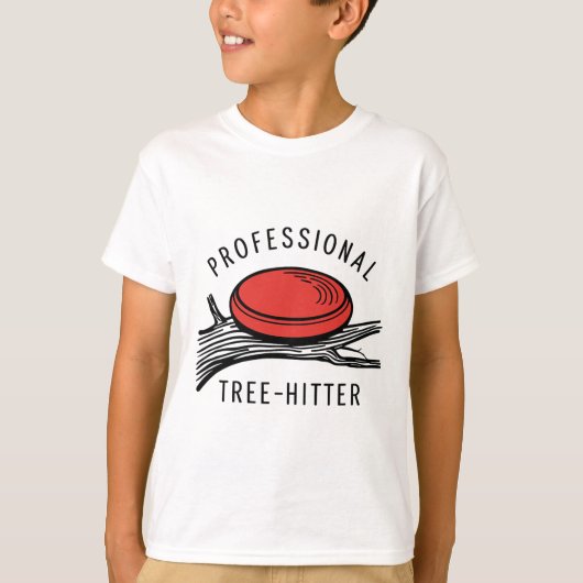 Discgolfdisc, professionele boom-treffers, Retro T-shirt (Voorkant)