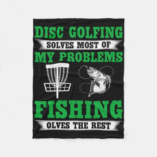 Discgolfen lost de meeste van mijn problemen op - fleece deken (Voorkant)