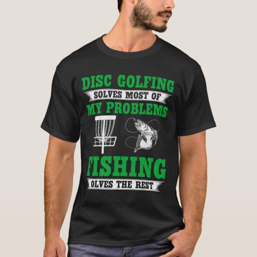 Discgolfen lost de meeste van mijn problemen op - t-shirt (Voorkant)
