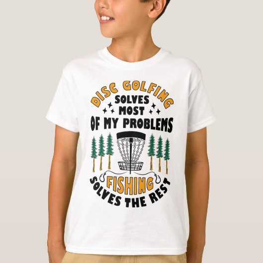 Discgolfen lost de meeste van mijn problemen op Vi T-shirt (Voorkant)