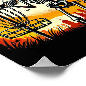 Discgolfen Skelet Halloween Discgolf Voor Squa Poster (Hoek)