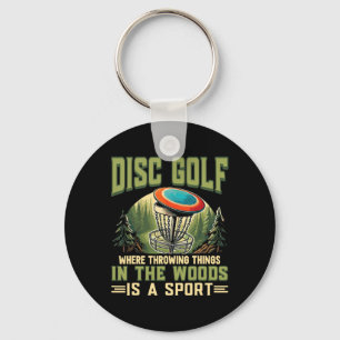 Discgolfer die dingen gooit is een sport vliegende sleutelhanger