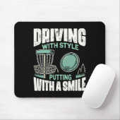 Discgolfer rijden met stijl discgolf muismat (Met muis)
