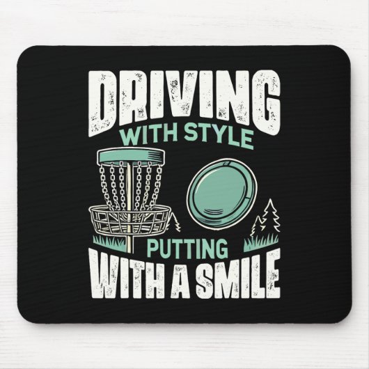 Discgolfer rijden met stijl discgolf muismat (Voorkant)