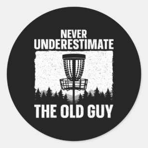Discgolfkunst voor opa mannen vader discgolfspeler ronde sticker