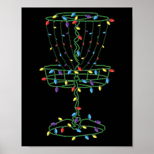Discgolfmand Cool Discgolf Frisbee Golfer Kerstmis Poster