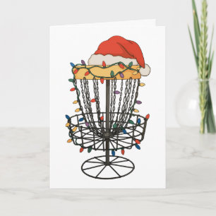 Discgolfmand Santa-hoed Kerstverlichting Kerstmis Kaart