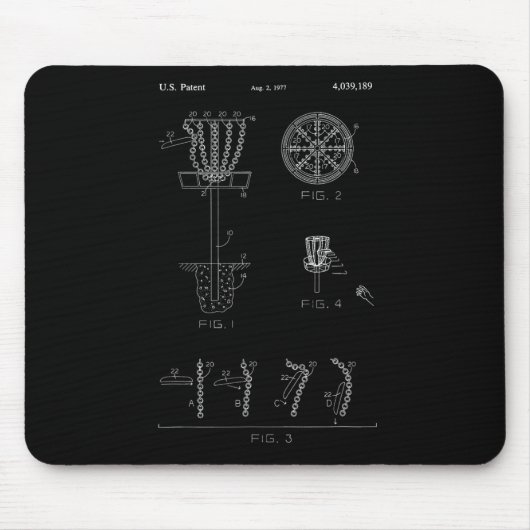 Discgolfmandje doel octrooi ontwerp - Frolf  Muismat (Voorkant)