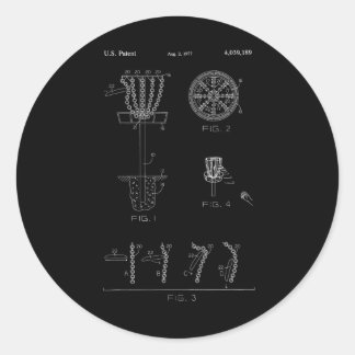 Discgolfmandje doel octrooi ontwerp - Frolf Ronde Sticker