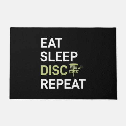 Discgolfspeler | Eten Slapen Discgolf Herhalen Deurmat (Voorkant)