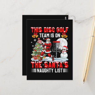 Discgolfteam staat op Santa's kerst-onaangepaste l Briefkaart