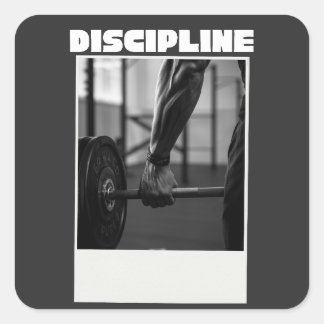 Discip In  T-Shirt– Minimalist Motivational Street Vierkante Sticker