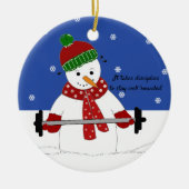 Discipled Work Out Snowman Ceramic Ornament (Voorkant)