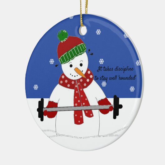 Discipled Work Out Snowman Ceramic Ornament (Links)