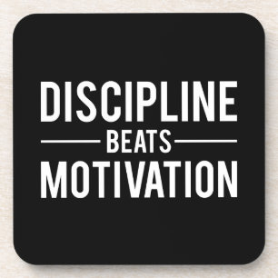 Discipline Beats Motivation - Inspirerend Bier Onderzetter