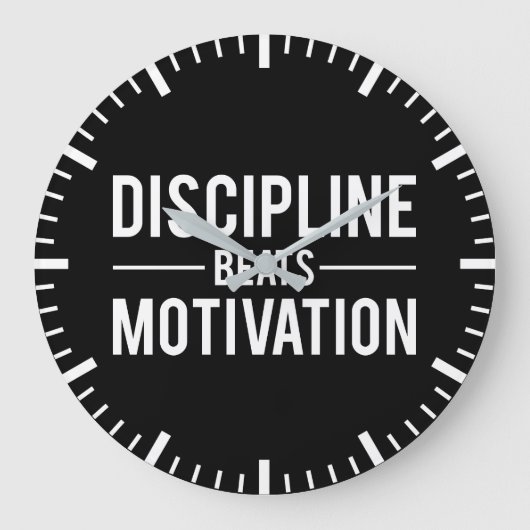 Discipline Beats Motivation - Inspirerend Grote Klok (Voorkant)