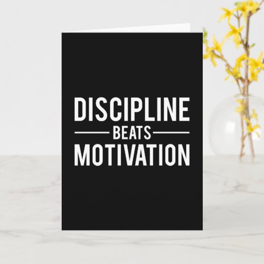 Discipline Beats Motivation - Inspirerend Kaart (Gele Bloem)
