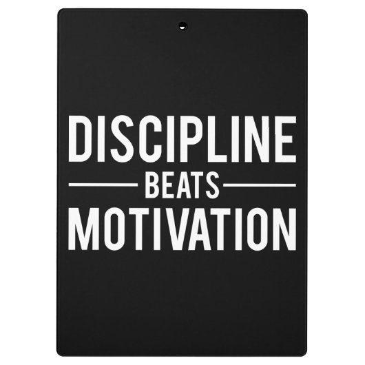 Discipline Beats Motivation - Inspirerend Klembord (Achterkant)