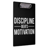 Discipline Beats Motivation - Inspirerend Klembord (Rechts)