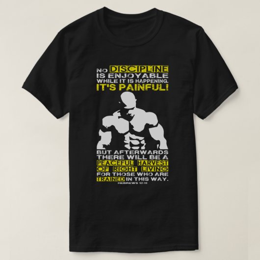 DISCIPLINE - Bodybuilding Workout Motivatie T-shirt (Design voorkant)